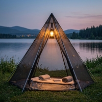 Tente intérieure tipi octogonale professionnelle en maille, abri anti-insectes pyramidal ultraléger de 320 cm et 0,8 kg pour le camping et la randonnée