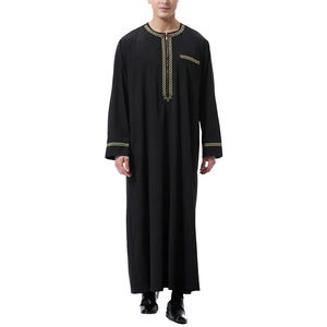 Vente en gros à prix avantageux, thobe traditionnelle musulmane islamique décontractée pour hommes, de haute qualité, en polyester léger - Product Image 1