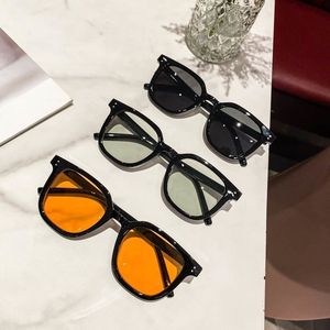 Square Thick <b>Frame</b> Sunglasses Yellow Lens Half <b>Frame</b> Artistic Retro Style Outdoor Sports Unisex - Product Image 2