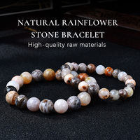 Bracelet en pierre naturelle motif pluie de fleurs, perles de pierres précieuses à motifs naturels, bijou polyvalent à la mode pour femme, cadeau d'anniversaire