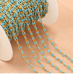 Cadena de labios hecha a mano de esmalte relleno de oro de 14 quilates de alta calidad <span class=keywords><strong>para</strong></span> collar de pulsera DIY <span class=keywords><strong>accesorios</strong></span> de fabricación de joyas permanentes - Product Image 3