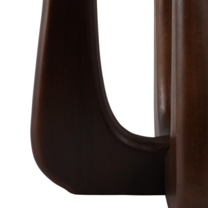 Tavolino con piano in marmo e base scultorea in legno per l'arredamento della casa e piccoli spazi - Product Image 5