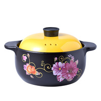 Casserole en céramique à gaz domestique, pot à double oreille résistant aux hautes températures cuisinière à gaz de grande capacité pot en céramique