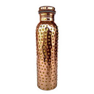 Embossed Dot Copper Business Gift <b>Tumbler</b> with Decorative Gold Finish Leakproof Copper Cap Lightweight Food Grade OEM ODM - Product Image 1