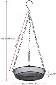 Oniya Giảm Giá Hấp Dẫn Khay Đựng Thức Ăn Cho Chim TREO CỬA SỔ Bục Khay Hạt Lưới Kim Loại Để Trang Trí Sân Vườn Ngoài Trời - Product Image 2