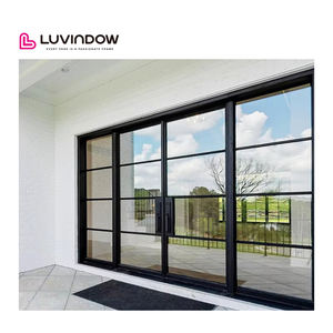 الحرارية كسر زجاج مقسى مزدوج السفلى المسار الألومنيوم 48 بوصة الخارجي أبواب فرنسية بابية باب زجاجي - Product Image 3