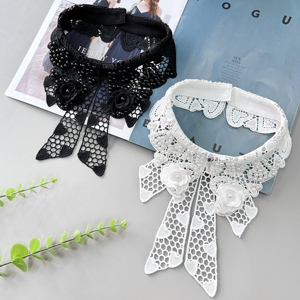 Lussuosa alta qualità Ultra leggera fibra di poliestere ricamata fiori da cucire falsi colletto accessori - Product Image 1