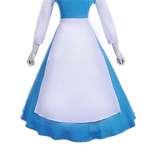 White Apron Women Woven Solid Color Short Restaurant Bar Uniform Maid Dress Style - Product Image 4