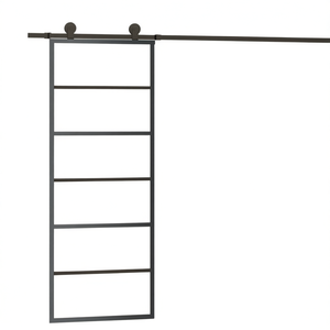 Porte coulissante en aluminium avec verre ESG noir 29,9x80,7 Design minimaliste intérieur Isolation thermique - Product Image 1