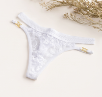 Culottes sexy taille basse pour femme Tiger Underwear, motif cœur noir, dentelle ajourée, ceinture à boucle dorée