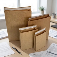 Petite enveloppe d'expédition sécurisée en papier kraft biodégradable et recyclable, imprimée sur mesure, avec fermeture pour un envoi express pratique