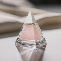 Botella de Perfume de Vidrio de Lujo con Logotipo Personalizado, 30ml 50ml 100ml, Forma Triangular, Transparente, Reutilizable, con Pulverizador