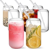 Verre à boire transparent certifié CE FCC ROHS, 12 oz, 16 oz, 20 oz, qualité alimentaire, résistant à la chaleur, antidérapant, anti-chute, réutilisable
