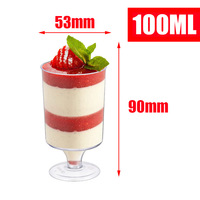 Petit PS transparent en plastique pour fête restauration crème glacée aux fruits Mousse Pudding apéritif servant une élégante présentation ronde Dessert Parfait Cup
