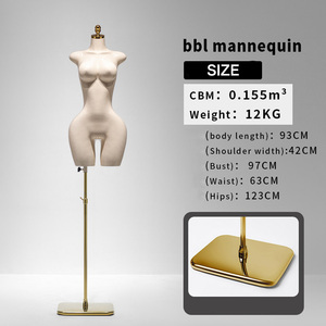 <span class=keywords><strong>Mannequin</strong></span> de <span class=keywords><strong>couture</strong></span> demi-corps en fibre de verre BBL pour présentation de vêtements féminins (hanches et sous-vêtements) en magasin de mode européenne et américaine, grande taille - Product Image 2