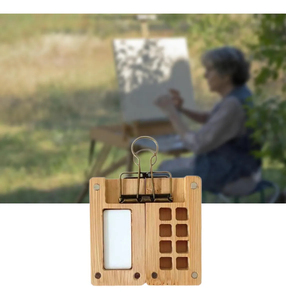 Bview Art - Paleta de Pintura Portátil de Bambú con 8 Compartimentos, Magnética, Vacía, Mini Paleta de Viaje <span class=keywords><strong>para</strong></span> <span class=keywords><strong>Acuarelas</strong></span>, <span class=keywords><strong>Caja</strong></span> Multifuncional <span class=keywords><strong>para</strong></span> Pinturas - Product Image 3