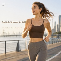 Débardeur de yoga pour femme, soutien-gorge de sport à bretelles spaghetti, amincissant le dos, respirant, maintien élevé, pour fitness et yoga