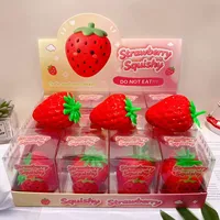 ASMR Geluid Knapperige Aardbei Bouwsteen Squishy Knijpspeeltje Simulatie Fruit Fidget Speelgoed Zacht TPR Stressverlichtend Speelgoed Kinderen