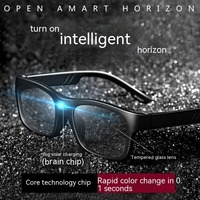 Cambio de color inteligente Lentes de moda Conducción TR90 Marco Lente de vidrio templado Gafas de sol fotocromáticas Chip de computadora Gafas de sol