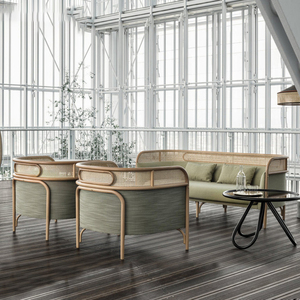 Ensemble de canapés de jardin en rotin, demi-lune, extérieur, demi-cercle, prix d'usine - Product Image 1