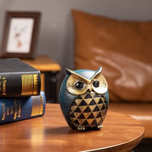 Statue en céramique hibou Art Déco Leekung, décoration d'intérieur, figurines pour chambre à coucher, <span class=keywords><strong>salon</strong></span>, bureau, support TV, sculpture animale, cadeau pour les oiseaux - Product Image 3