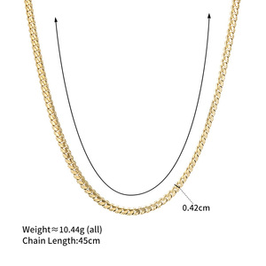 Collar XUPING XP Jewelry China Hezhou al por Mayor, Cadena Unisex <span class=keywords><strong>de</strong></span> Acero Inoxidable, Estilo Simple y Personalizado, Chapado en <span class=keywords><strong>Oro</strong></span> <span class=keywords><strong>de</strong></span> 14K - Product Image 3