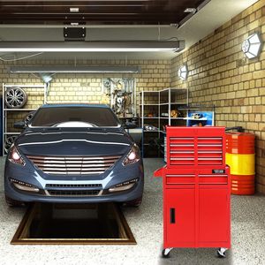 TUFFIOM Outil à roulettes à 5 tiroirs Coffre Roues verrouillables Étagère supérieure réglable détachable pour outil de réparation d'entrepôt d'atelier de <span class=keywords><strong>garage</strong></span> - Product Image 2