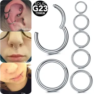 G23 Titanium Segment Hinged Rings 10G-20G Septum Nose Clicker Piercings Nose Lip Earrings Helix Nose Piercing Body Jewelry