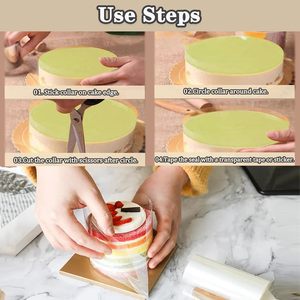 <span class=keywords><strong>Film</strong></span> de protection transparent pour gâteau roulé 8cm 1kg, écologique, en PET de qualité alimentaire, souple et durable, 125mic, pour la pâtisserie - Product Image 4