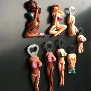 Ouvre-bouteille stéréo en forme de bikini méditerranéen, aimant Souvenir 3D, 3 aimants en résine, souvenir magnétique réf