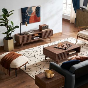 Meuble <span class=keywords><strong>TV</strong></span> pour <span class=keywords><strong>TV</strong></span> avec porte coulissante Étagères et armoires de rangement jusqu'à <span class=keywords><strong>69</strong></span> pouces Table <span class=keywords><strong>TV</strong></span> de style central central - Product Image 6