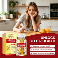 FJSquare Bulk Animate Capsules d'huile de vitamine E 180 unités 1000 UI, Complément cutané hydratant, Gélules molles de vitamine E pour la croissance des cheveux et le visage