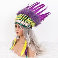 Coiffe en plumes de style indien vintage, idéale pour les fêtes à thème, les spectacles sur scène et les séances photo
