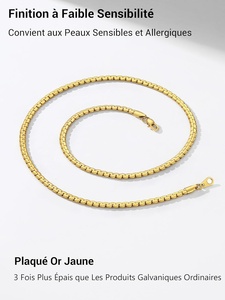 สร้อยคอสแตนเลสสตีลสำหรับผู้หญิง PROSTEEL ขนาด 2/4/6 มม. ชุบทอง ดีไซน์โซ่ไม้ไผ่ สไตล์สปอร์ต ผลิตในจีน ความยาว - Product Image 3