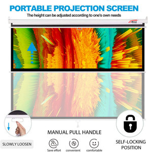 60 70 80 84 96 pulgadas 1:1 Pantalla de proyector manual extraíble para cine en casa - Product Image 3