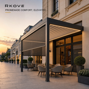 Versatile Louvered Pergola System with <b>3</b> ZIP Screens and Integrated Warm LED for All-Weather Dining - Product Image 2