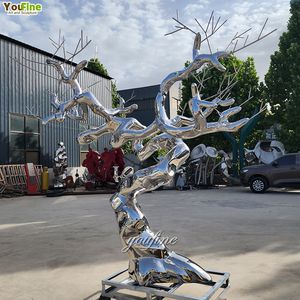 Decoración <span class=keywords><strong>de</strong></span> jardín al aire libre <span class=keywords><strong>Acero</strong></span> inoxidable Decoración <span class=keywords><strong>de</strong></span> lujo para el hogar Escultura <span class=keywords><strong>de</strong></span> árbol <span class=keywords><strong>de</strong></span> metal - Product Image 1