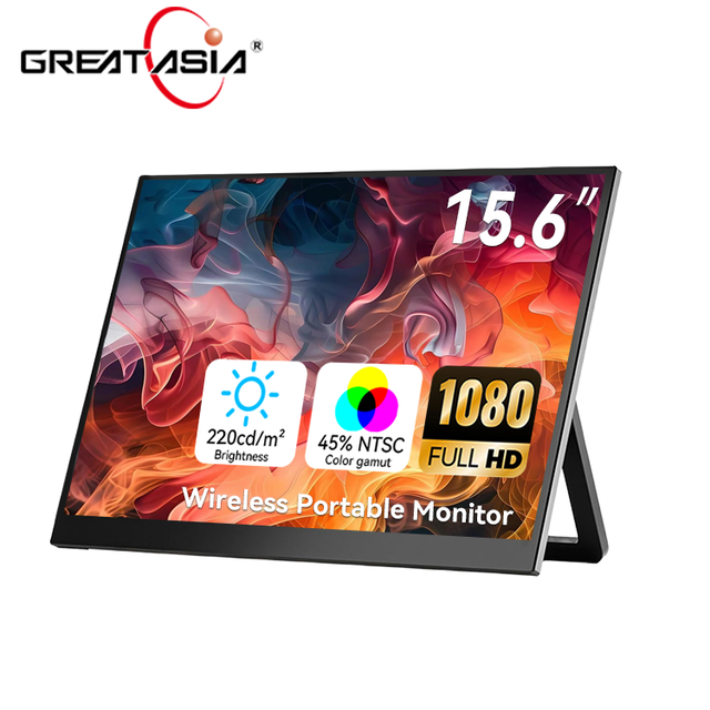 Popular 15.6 Inch FHD IPS Portable LCD Monitor Dual Type C Ports Built-in Speaker 60Hz Refresh Rate for Laptops Android Phones