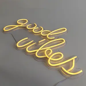 Tanda Logo akrilik dipersonalisasi sesuai pesanan, lampu sein Logo Neon dekorasi rumah pesta Led Dropshipping pernikahan
