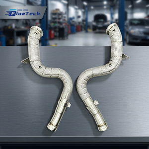 Downpipe sport haute performance pour Mercedes Benz C63 C63S AMG W205 M177 4.0L V8 bi-turbo en acier inoxydable 304, échappement de course - Product Image 4
