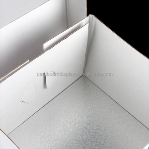 Sunshine 10\" X 10\" X 5\" White Square Corrugated Board Cake/Bakery Box with Matt Lamination White Pastry Paper Cake Box - Product Image 3