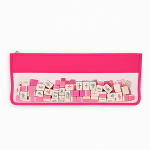 Borsa per Mahjong Americana Multicolore Lilla, Rossa e Verde con Cerniera di Qualità e Ricamo Personalizzabile - Product Image 2