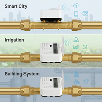 Medidor de Agua Inteligente con Batería de Larga Duración DN15 110mm Longitud de Tubería LORAWAN Medidor de Flujo Ultrasónico Sistema de Gestión de Edificios IP68