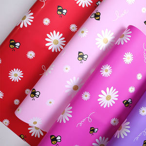 Papel de Regalo con Diseño de Abeja y Girasol para Ramos, Envoltura de Regalos para Días Festivos, Suministros de Floristería Impermeables - Product Image 5