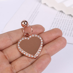 HW en stock, Étiquette d'identification pour chien et chat en strass, Pendentif breloque pour collier d'animal de compagnie, Forme cœur, Anti-perte, Gravure personnalisable - Product Image 5