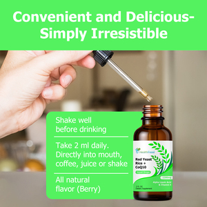 OEM ODM Gouttes de liquide de levure de riz rouge + CoQ10 avec levure de riz rouge pour soutenir l'énergie cellulaire et la fonction cardiaque - Product Image 3
