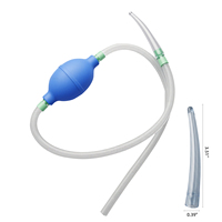 Seringue à lavement anale en silicone bleue à double embout pour nettoyage anal masculin et pour adultes