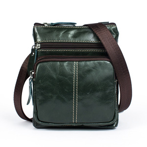 Borsa a tracolla firmata Vintage in vera pelle borsa a tracolla da <span class=keywords><strong>uomo</strong></span> con tasche e tracolla regolabile - Product Image 4
