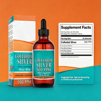 Complément Minéral Alimentaire Argent Colloïdal 500 PPM Liquide d'Argent Colloïdal Pur à 99,9% Soutien Immunitaire pour Votre Famille