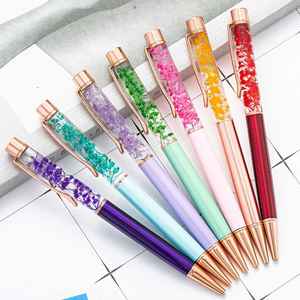 Stylos à bille liquides DIY avec fleurs, design unique rotatif, logo personnalisé imprimé pour cadeaux et fournitures de bureau - Product Image 5